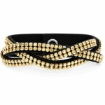 Bransoletka Alcantara® pleciona z kryształami Swarovski® Golden Shadow