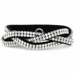 Bransoletka Alcantara® pleciona z kryształami Swarovski® Crystal