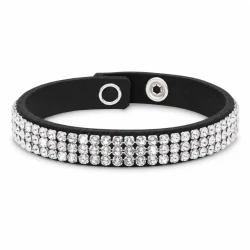 Bransoletka Alcantara® wąska z kryształami Swarovski® Crystal