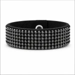 Bransoletka Alcantara® z kryształami Swarovski® Jet