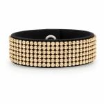 Bransoletka Alcantara® z kryształami Swarovski® Golden Shadow
