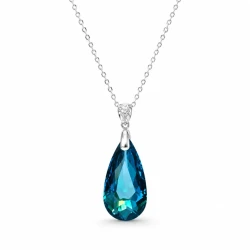 Naszyjnik z kryształową kroplą Swarovski® Bermuda Blue, srebro 925