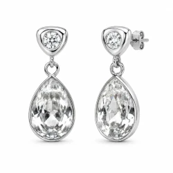 Delikatne srebrne kolczyki LUMINA Crystal z kryształami Swarovski®