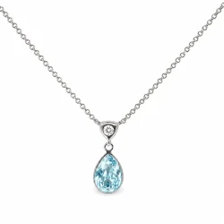 Delikatny srebrny naszyjnik LUMINA z kryształem Swarovski® Aquamarine