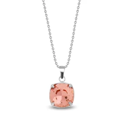 Naszyjnik ze stali szlachetnej z efektownym kryształem Swarovski® Vintage Rose 10 mm