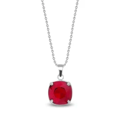 Naszyjnik ze stali szlachetnej z efektownym kryształem Swarovski® Scarlet 10 mm