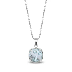 Naszyjnik ze stali szlachetnej z efektownym kryształem Swarovski® Light Azure 10 mm