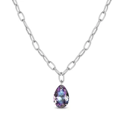 Naszyjnik ze stali szlachetnej z błyszczącą kroplą Swarovski® Vitrail Light 16 mm