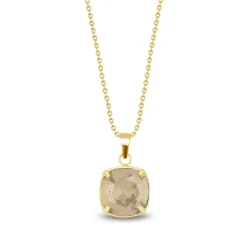 Naszyjnik ze stali szlachetnej pozłacanej z efektownym kryształem Swarovski® Golden Shadow 10 mm