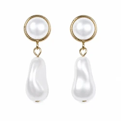 Kolczyki wiszące z białymi perłami Swarovski® 12 mm