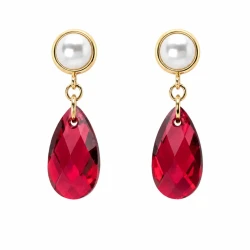 Kolczyki z perłami 6 mm i kryształami Swarovski® Scarlet