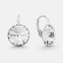 Kolczyki srebrne z okrągłymi kryształami Swarovski®  12 mm Crystal