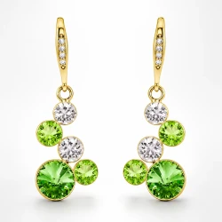 Kolczyki srebrne pozłacane LOLLIPOP Small z kryształami Swarovski® w jasnej zieleni