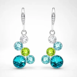 Kolczyki srebrne LOLLIPOP Small z kryształami Swarovski® w tonacji morskiej