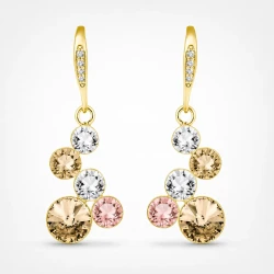 Kolczyki srebrne pozłacane LOLLIPOP Small z kryształami Swarovski® w tonacji złotej