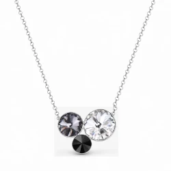 Naszyjnik srebrny SWEETIE Medium z kryształami Swarovski® w tonacji biało-czarnej