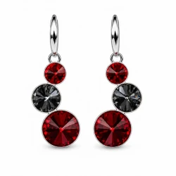 Kolczyki srebrne wiszące LOLLIPOP z kryształami Swarovski® w tonacji czerwonej