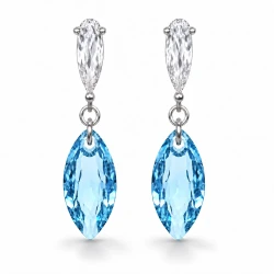 Kolczyki srebrne LA MARQUISE z kryształami Swarovski® Aquamarine