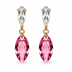 Kolczyki srebrne pozłacane LA MARQUISE z kryształami Swarovski® Rose