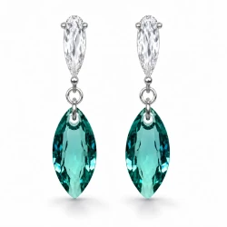 Kolczyki srebrne LA MARQUISE z kryształami Swarovski® Caribbean Green