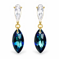 Kolczyki srebrne LA MARQUISE z kryształami Swarovski® Bermuda Blue