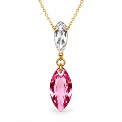 Naszyjnik srebrny pozłacany LA MARQUISE z kryształami Swarovski® Rose