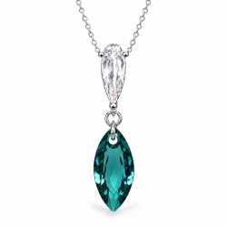 Naszyjnik srebrny LA MARQUISE z kryształami Swarovski® Caribbean Green