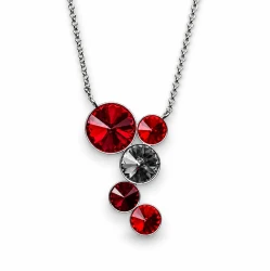 Naszyjnik srebrny LOLLIPOP Medium z kryształami Swarovski® w tonacji czerwonej