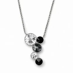 Naszyjnik srebrny LOLLIPOP Medium z kryształami Swarovski® w tonacji biało-czarnej