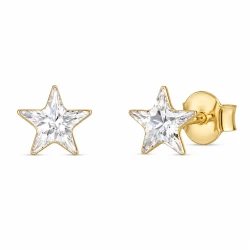 Pozłacane srebrne kolczyki gwiazdki z kryształami Swarovski® Crystal 