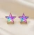 Romantyczne pozłacane kolczyki damskie z motywem gwiazdki i kryształami Swarovski® Vitrail Light.