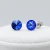 Rodowane kolczyki srebrne 925 z niebieskimi kryształami Sapphire 6 mm.