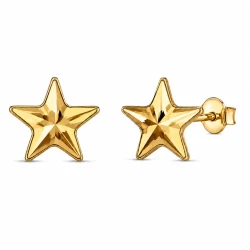 Kolczyki srebrne pozłacane gwiazdki z kryształami Swarovski® Aurum