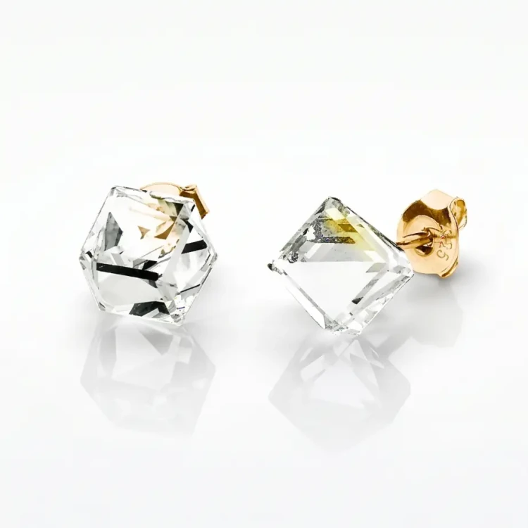 Biżuteria pozłacana z kryształami Swarovski® Crystal — eleganckie kolczyki na sztyfcie