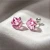 Różowe kolczyki damskie ze srebra 925 pokrywanego platyną z kryształami Swarovski®