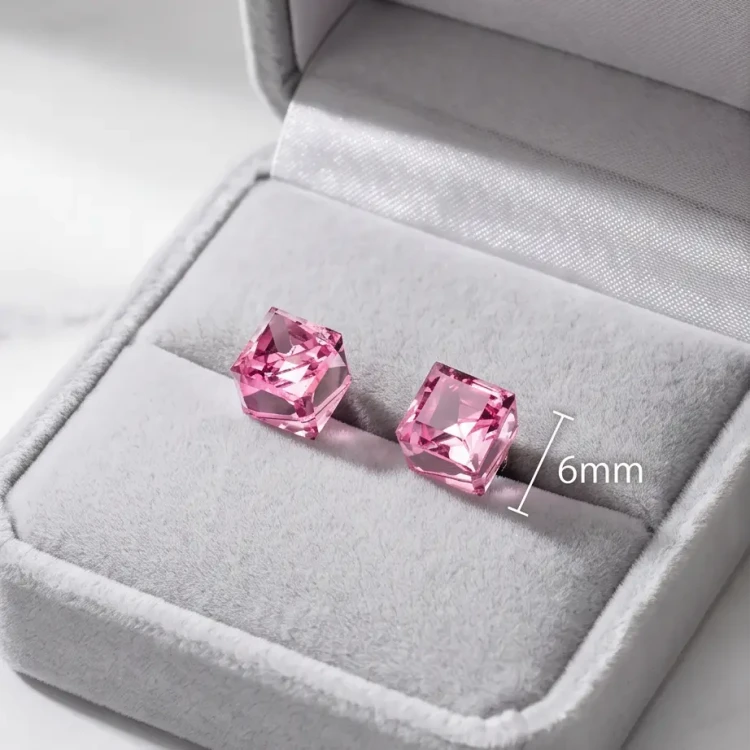 Biżuteria pokrywana platyną — kolczyki srebrne z kryształami Swarovski® 6 mm