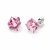 Kolczyki srebrne z różowymi kryształami Swarovski® Light Rose 6 mm