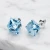 Kolczyki srebrne z błękitnymi kryształami Swarovski® Aquamarine 6 mm