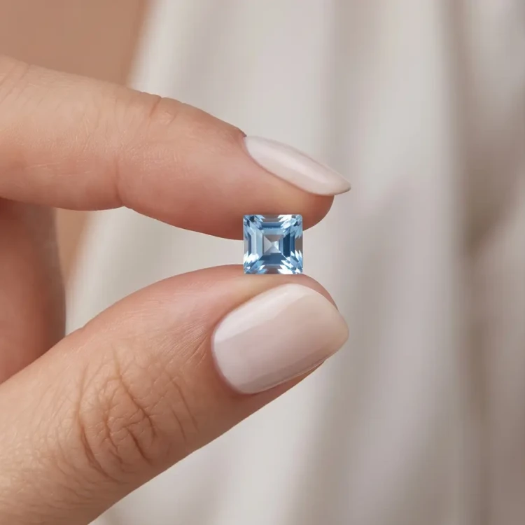 Błękitne kolczyki damskie ze srebra 925 pokrywanego platyną z kryształami Swarovski®