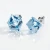 Eleganckie kolczyki kostki z błękitnymi kryształami Swarovski® Aquamarine
