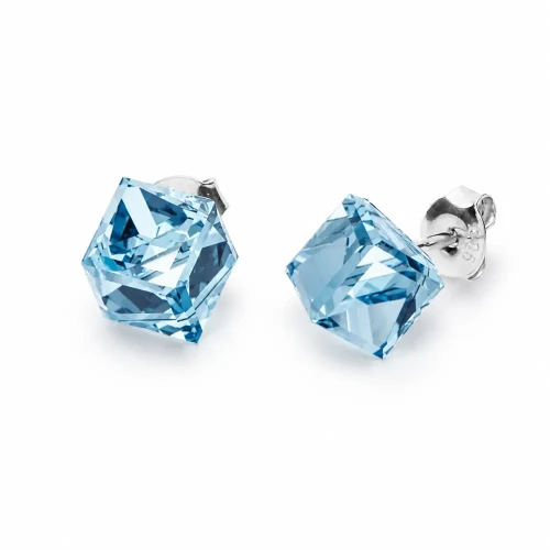 Biżuteria pokrywana platyną — kolczyki z błękitnymi kryształami Swarovski®