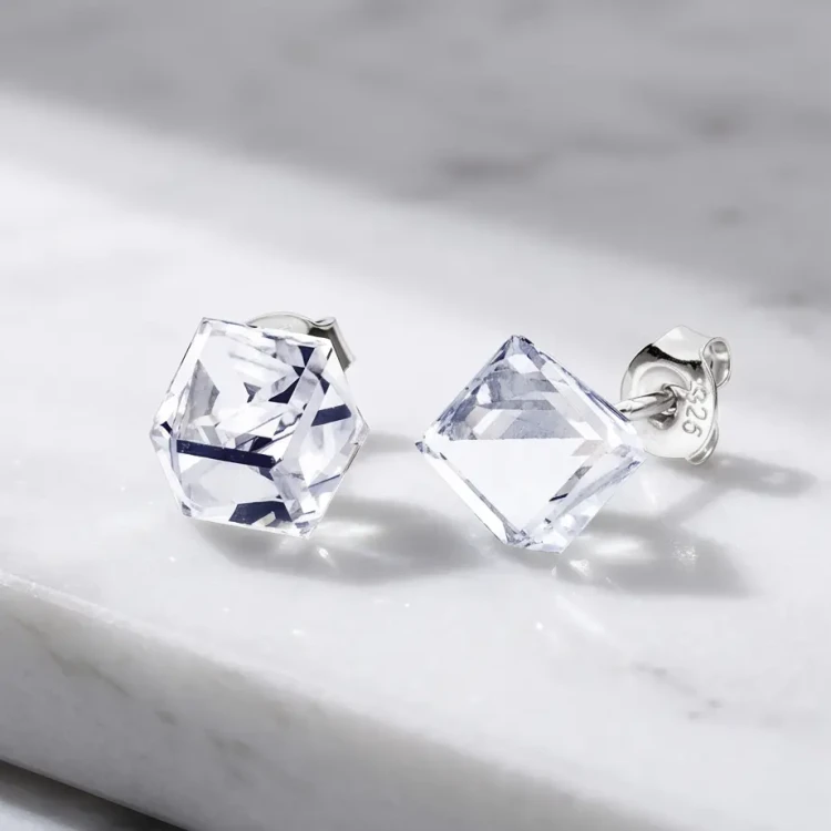 Kolczyki ze srebra 925 pokrywanego platyną z transparentnymi kryształami Swarovski®