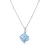 Naszyjnik srebrny z błękitnym kryształem Swarovski® kostka 8 mm
