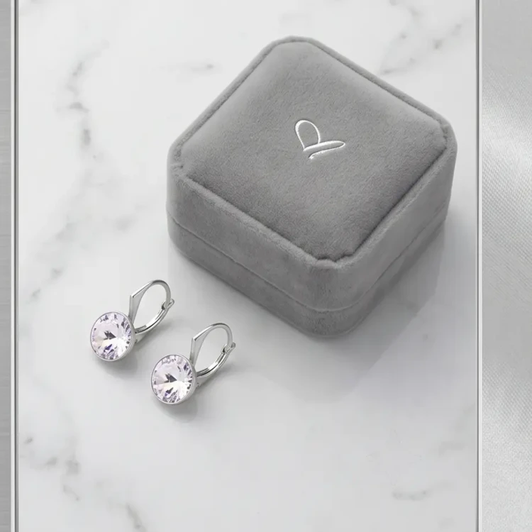 Kolczyki damskie ze srebra z kryształami Swarovski® 8 mm Crystal