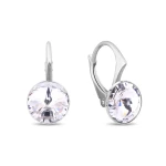 Kolczyki srebrne z okrągłymi kryształami Swarovski® 8 mm Crystal
