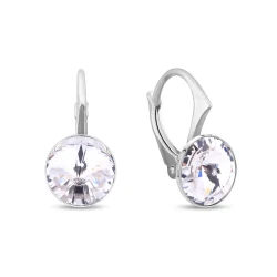 Kolczyki srebrne z okrągłymi kryształami Swarovski® 8 mm Crystal