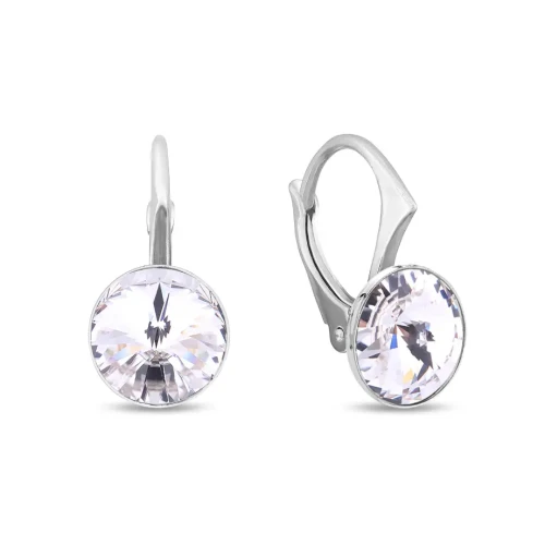 Kolczyki srebrne z okrągłymi kryształami Swarovski® 8 mm Crystal