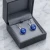 Damskie kolczyki srebrne z niebieskimi kryształami Swarovski® 8 mm
