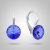 Delikatne kolczyki damskie z kryształami Swarovski® 8 mm w szafirowym odcieniu