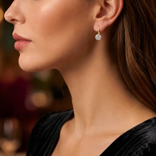Pozłacane kolczyki srebrne z kryształami Swarovski® Crystal 8 mm